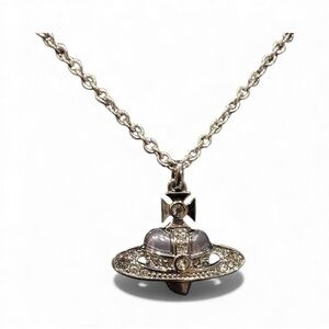 Vivienne Westwood Silver Orb and Crystal Necklace